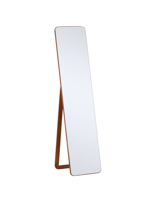 Miroir Sur Pied Bois Noyer