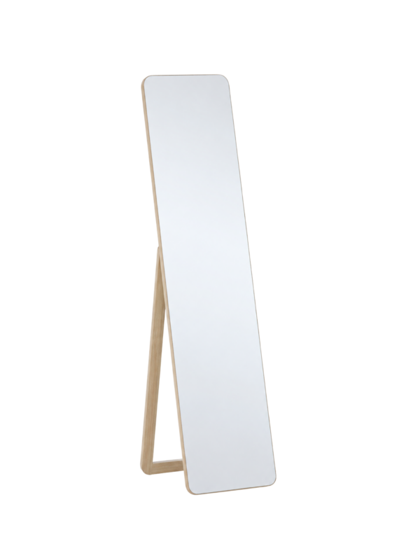 Miroir Sur Pied Bois Naturel